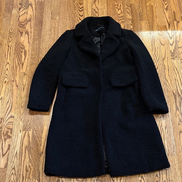 French Connection Jackets & Blazers - French Connection Black Teddy Coat